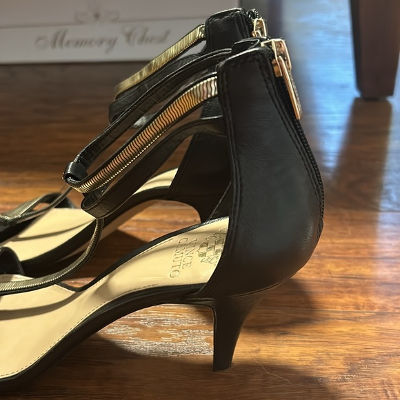 Vince Camuto Strappy Metallic Heels - Picture 5 of 5